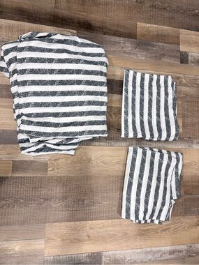 Striped Gray and White Duvet Cover Set - Classic Home Bedding